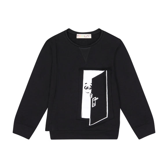 PEEK-A-BOO Vertical Seam Top - Black - FINAL SALE