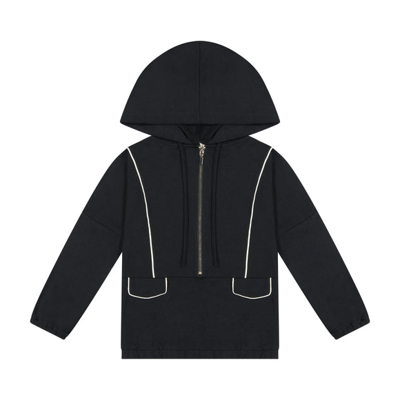 Hooded Sport Top - Black