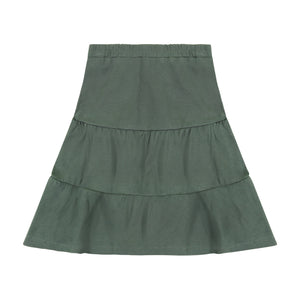 Rib Tiered Skirt - Olive - size up