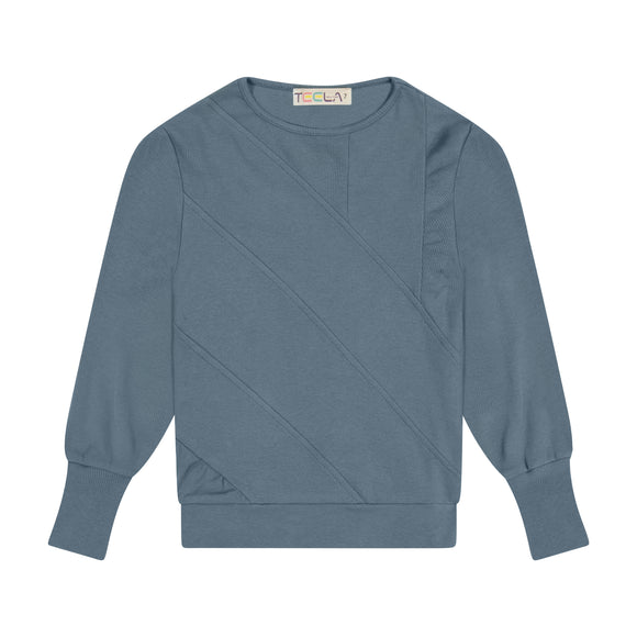 Rib Tiered Top - Teal - size up - FINAL SALE