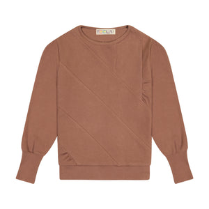 Rib Tiered Top - Camel - size up - FINAL SALE