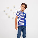 Rib Stripe Boy's Top - sailor - runs small size up