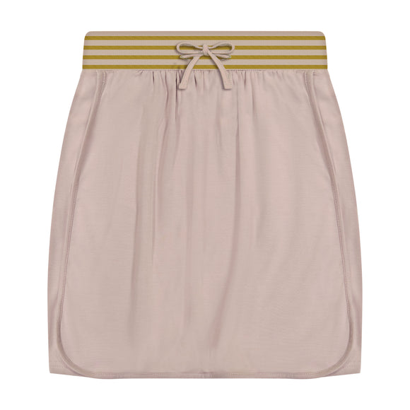 Stripe Solid Girl's Skirt - natural