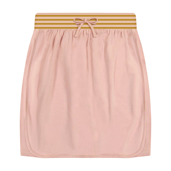 Stripe Solid Girl's Skirt - rose