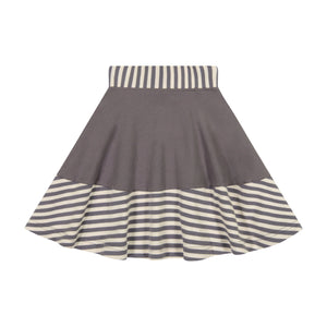 Rib Stripe Girl's Skirt - grey