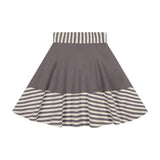 Rib Stripe Girl's Skirt - grey