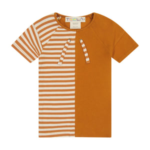 Rib Stripe Boy's Top - cinnamon