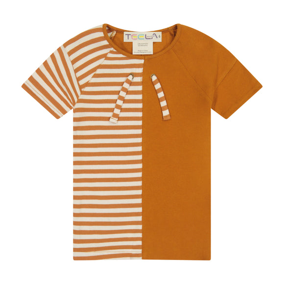 Rib Stripe Boy's Top - cinnamon