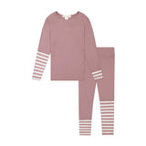 Rib Stripe 2 Pc Set - Mauve