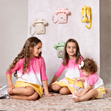 Rib Dip Dye Baby Set - PINK