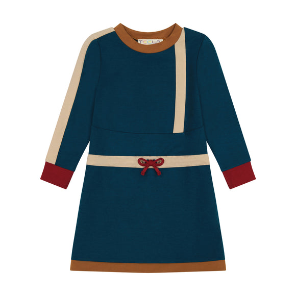 Color Block Dress - TEAL