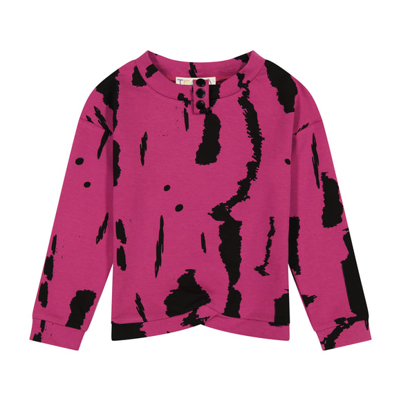 Stain Effect Shirt - FUCHSIA