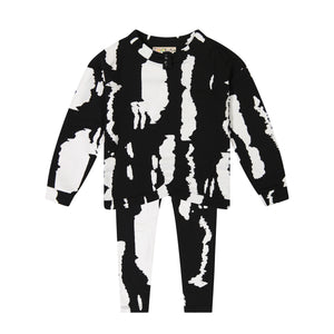 Stain Effect Baby Set - WHITE