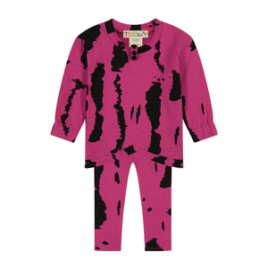 Stain Effect Baby Set - FUCHSIA