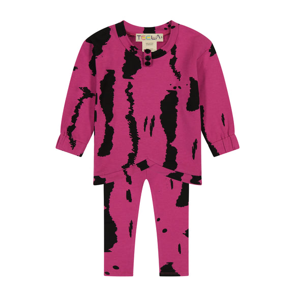 Stain Effect Baby Set - FUCHSIA