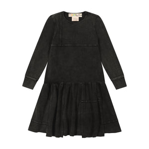 Rib Patch Dress - BLACK