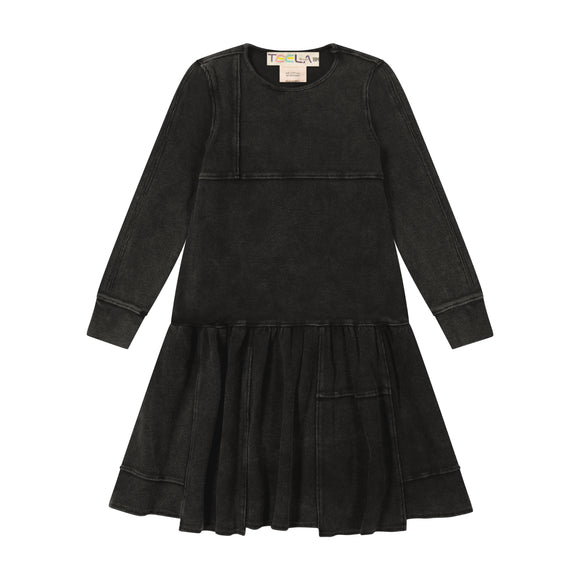 Rib Patch Dress - BLACK