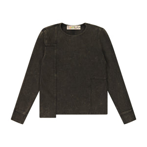 Rib Patch Shirt A - COFFEE
