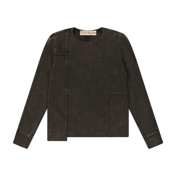 Rib Patch Shirt A - COFFEE