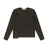 Rib Patch Shirt A - COFFEE