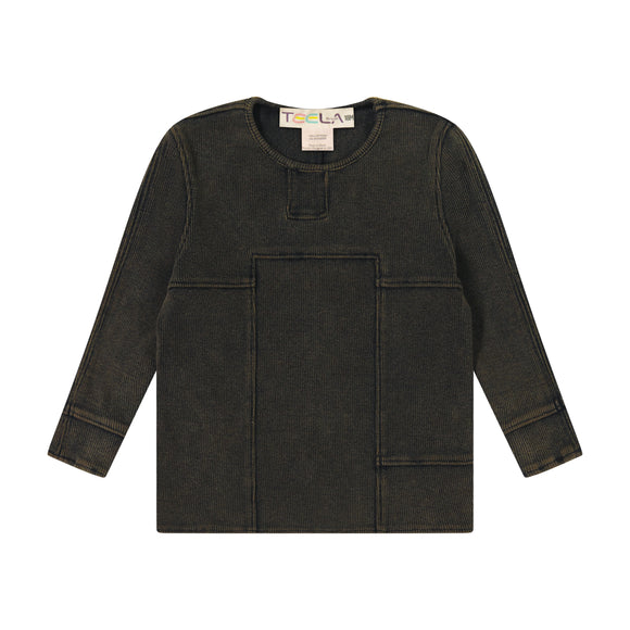 Rib Patch Shirt B - COFFEE