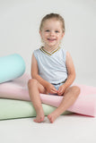 Stripe Solid Baby Set - sky blue