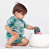 X-stitch Tie Dye Baby Set - misty aqua
