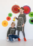 MATH Square Dress With Side Ribbing Panel - FINAL SALE runs small size up