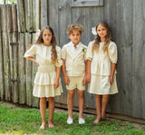 Boy's Gathered Shirt - CREAM