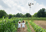 Girl's Gathered Top - WHITE DOT