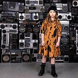 Stain Effect Dress - HONEY