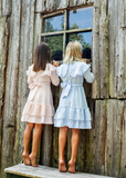 Fit and Flare Layered Dress - PINK GINGHAM - runs a little small size up