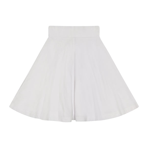 Basic Knit Circle Skirt - Top Stitch - WHITE