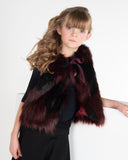 EMMA Fur Vest - Merlot/Black - FINAL SALE