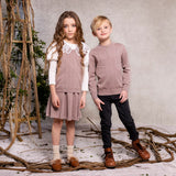 POINTELLE boy's top - CLAY