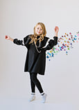 SLIGHTLY DAMAGED: Triple Ruffle Sleeve Dress - black