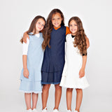 DENIM ruffle jumper - dark denim