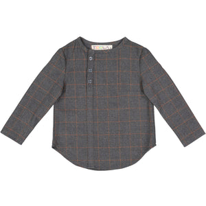DON Windowpane Shirt - charcoal - runs small size up - FINAL SALE