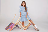DENIM Tiered Skirt - light denim