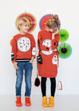 PIZZA Buckle Sleeve Bubble Pouch Dress - FINAL SALE