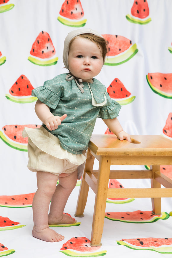 Baby Girls' Joy Stitch Top- ARTICHOKE - FINAL SALE