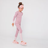Rib Stripe 2 Pc Set - Mauve