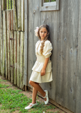 Girl's Gathered Top - CREAM