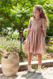 Arched Waist Collar Dress - vintage floral