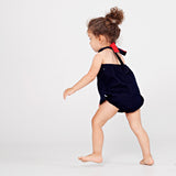 DENIM girl's romper - dark denim - FINAL SALE