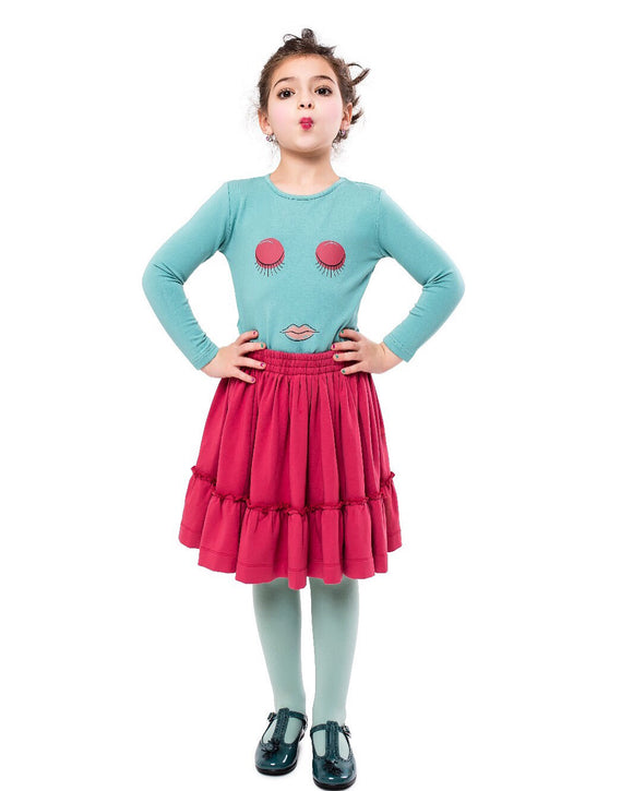 Teela Sea Green Face T-shirt - Young Timers Boutique
 - 1