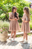 Arched Waist Collar Dress - vintage floral