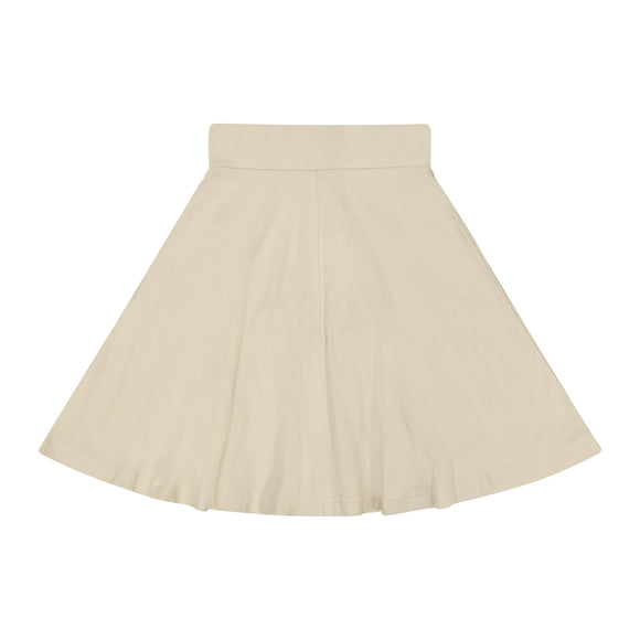 Basic Knit Circle Skirt - Top Stitch - CREAM - FINAL SALE