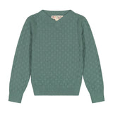 Cable Knit Pom Pom Boy Top - ROBIN BLUE