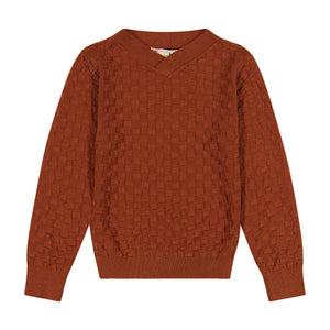 Cable Knit Pom Pom Boy Top - CINNAMON